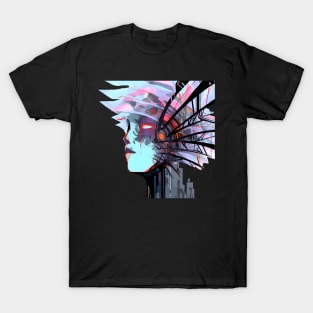 Picasso Style Face Above the City T-Shirt